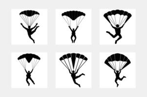 Skydiving icon art design set vector