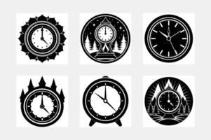Set of wall clock on white background vector