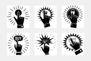 Hand, Push the Button, Isolated on White vector