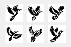 This image captures a flock of birds vector