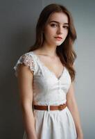 Pretty Girl model images in Casual Dress with beautiful body posture photo