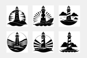 Lighthouse logo formed with simple and modern shape, drawing elegant minimalist style vector
