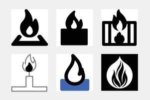 burning flame set vector