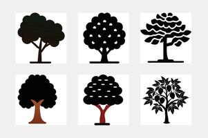 Isolated object of tree and forest sign. Set of tree vector