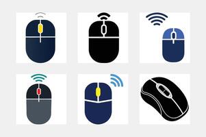 Silhouette of a computer mouse set vector