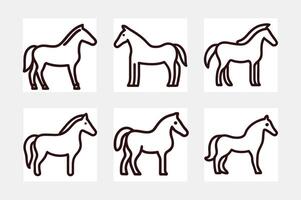 horse icon set vector