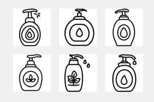 Soap Bottle Icon set vector