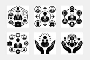 set of hands holding hands or business resource vector