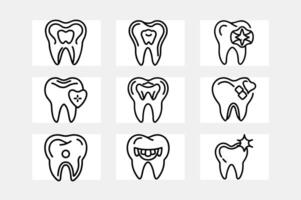 set of tooth icons vector