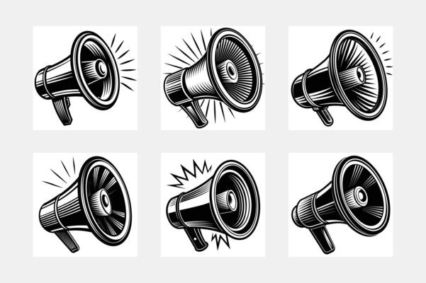 set of megaphone