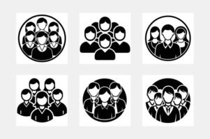 group of people icon set vector