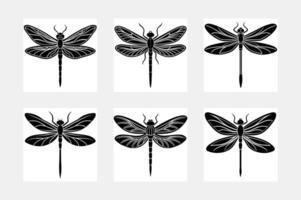 Dragonfly design. Curve decoration design. Silhouette flat illustration. Cutting file. Suitable for cutting software. Silhouette vector