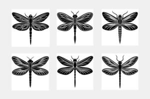 Dragonfly design. Curve decoration design. Silhouette flat illustration. Cutting file. Suitable for cutting software. Silhouette vector