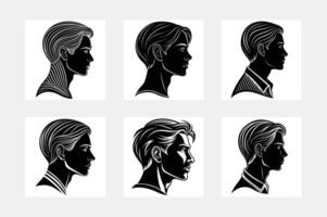 man head minimal icon Set vector