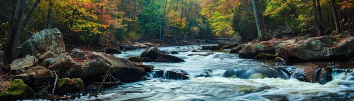 A river with a waterfall in the background photo