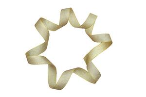 a variety of concepts using ribbon. the spiral golden ribbon isolated on white background. clipping path photo