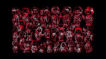 Glowing looping Father Day famous and inspirational fathers. neon frame effect, black background. video