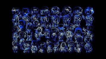 Glowing looping Father Day famous and inspirational fathers. neon frame effect, black background. video