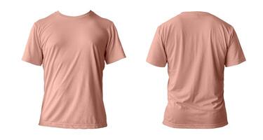 Blank orange clean t-shirt mockup, isolated, front view. Empty tshirt model mock up. Clear fabric cloth for football or style outfit template. photo