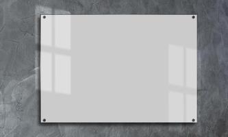 Mock up empty canvas poster frame in modern loft gallery interior backgrond, 3D Rendering photo