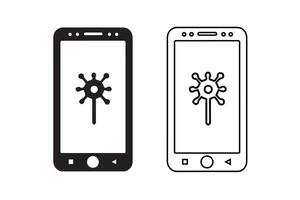 Smart phone design and line art illustration EPS vector