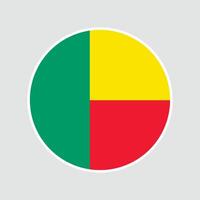 Benin circle flag. Flag icon. Standard color. Digital illustration. Round icon flag. illustration. vector