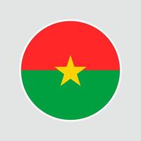 Burkina Faso circle flag. Flag icon. Standard color. Digital illustration. Round icon flag. illustration. vector