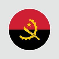 Angola circle flag. Flag icon. Standard color. Digital illustration. Round icon flag. illustration. vector