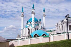Kul Sharif Mosque, Kazan, Tatarstan, Russia. View of the Kazan Kremlin, a landmark of Kazan. photo