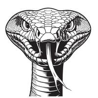 Clean lines doodle design of Cobra snake vector