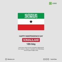 Somaliland Independence Day Social Media Banner, Editable Design with Flag vector