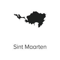 Sint Maarten Map Illustration - Silhouette, Outline, Sint Maarten Travel and Tourism Map vector