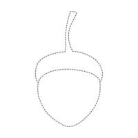 The dotted outline of the acorn. outline and color it vector