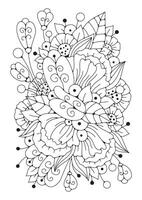 . Black and white background for coloring. Coloring page for children and adults. vector