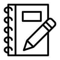 Note Book Simple Line Icon Logo Symbol vector