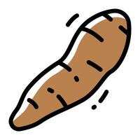 Yuca Cassava Simple Line Icon Logo Symbol vector