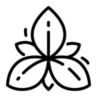 Basil Simple Line Icon Logo Symbol vector