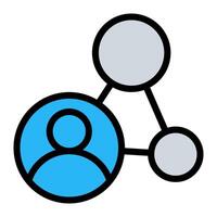Business Connection Network Simple Line Icon Symbol vector