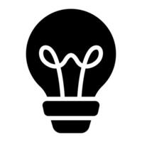 Light Bulb Lamp Idea Simple Line Icon Symbol vector
