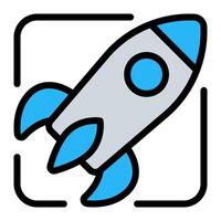 Rocket Launcher Startup Simple Line Icon Symbol vector
