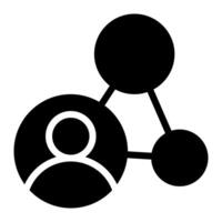 Business Connection Network Simple Line Icon Symbol vector