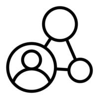 Business Connection Network Simple Line Icon Symbol vector