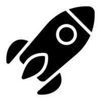 Rocket Launcher Startup Simple Line Icon Symbol vector