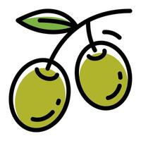 Olive Fruit Simple Line Icon Logo Symbol vector