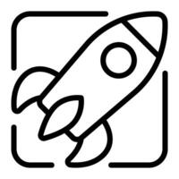 Rocket Launcher Startup Simple Line Icon Symbol vector