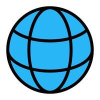 International Globe Simple Line Icon Symbol vector