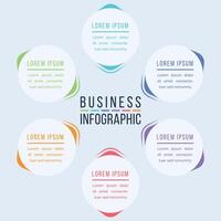 Business Infographic design 6 Steps, objects, elements or options business information circle template vector