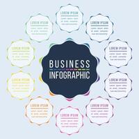 Infographic template 10 steps, objects, elements or options business information circle infographic design vector