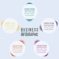 Business Infographic design 5 Steps, objects, elements or options infographic vector