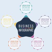 Infographic template 5 steps, objects, elements or options business information circle infographic design vector